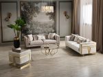 Lotus Sofa Set Gold/Silver - Image 8