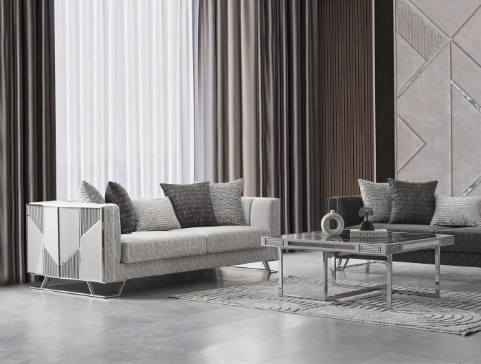 Palmera Sofa Set Gold/Silver - Image 7