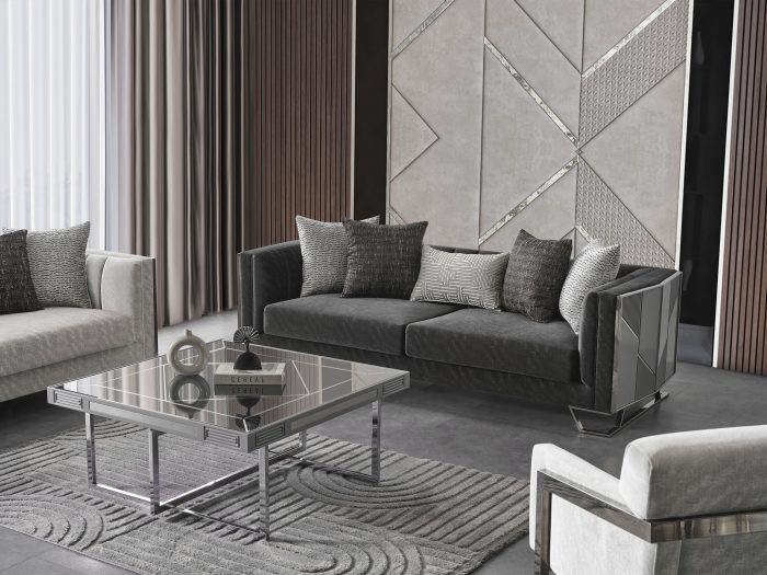 Palmera Sofa Set Gold/Silver - Image 11