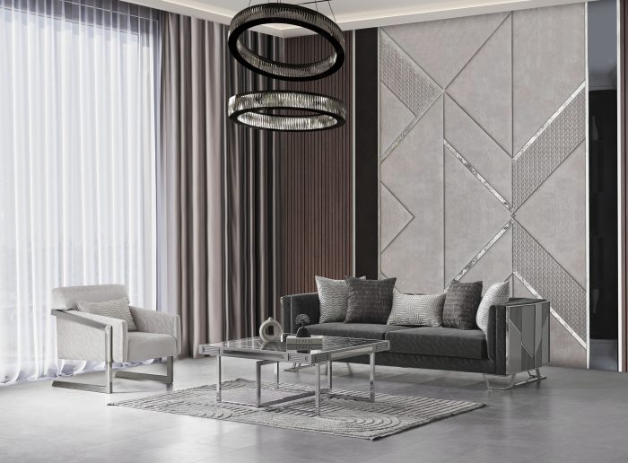 Palmera Sofa Set Gold/Silver - Image 13