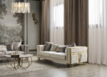 Lotus Gold Sofa Set 3+3+1 - Image 3
