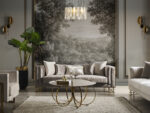 Lotus Gold Sofa Set 3+3+1 - Image 7
