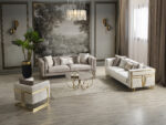 Lotus Gold Sofa Set 3+3+1 - Image 8