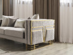 Lotus Gold Sofa Set 3+3+1 - Image 16