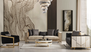 Palmera Sofa Set Gold/Silver - Image 6