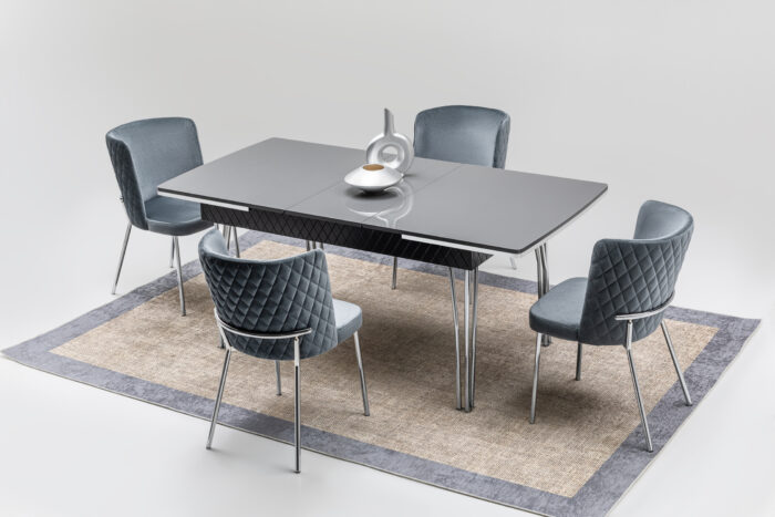 Loft Dining Set Silver - Image 1
