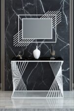 Marble Glass Console Table