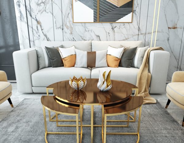 Gilded Harmony Coffee Table Set