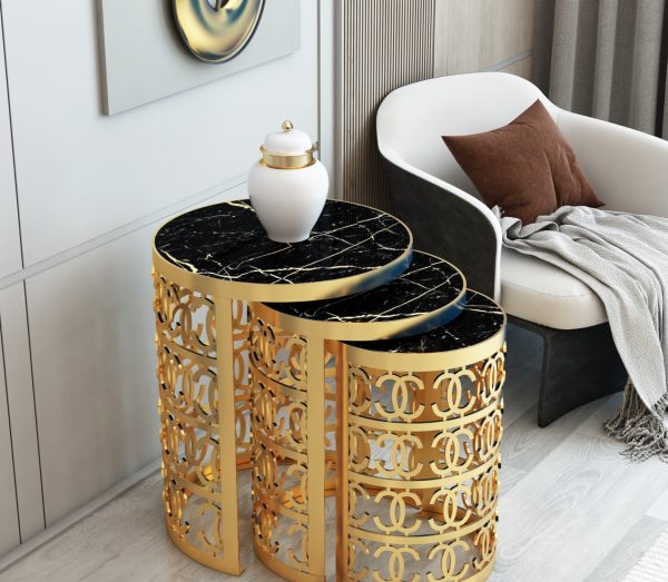 Sculpted Elegance Coffee Table Set