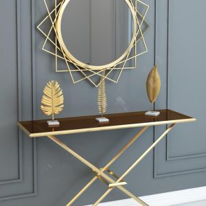 Wooden Sun Console Table