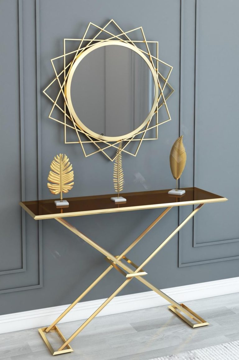 Wooden Sun Console Table - Image 1