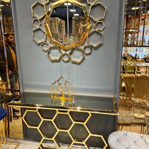 Golden Hive Console Table