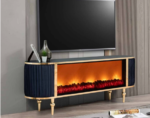 Rounded Fireplace TV Stand