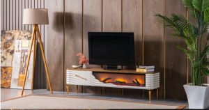 Luminous Wave Fireplace TV Stand - Image 2