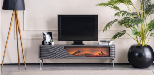 Luminous Wave Fireplace TV Stand