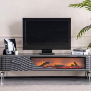 Luminous Wave Fireplace TV Stand