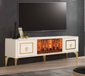 Diamond Glow Fireplace TV Stand Table