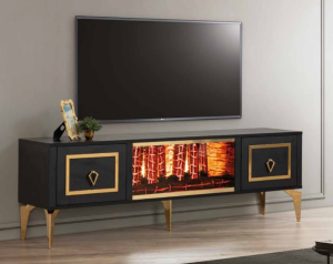 Diamond Glow Fireplace TV Stand Table - Image 3