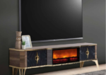 Luminous Glow Fireplace TV Stand Table - Image 2