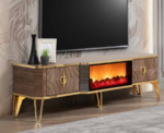 Luminous Glow Fireplace TV Stand Table - Image 4