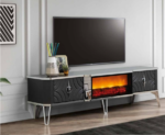 Luminous Glow Fireplace TV Stand Table