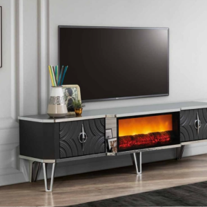Luminous Glow Fireplace TV Stand Table