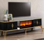 Luminous Glow Fireplace TV Stand Table - Image 5