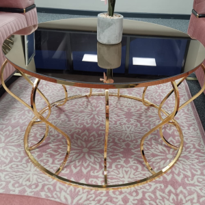 Gold Glass Coffee Table Set