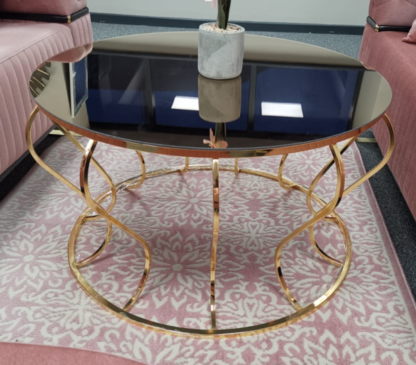 Gold Glass Coffee Table Set