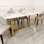 Lucien Gold Dining Table - Image 2