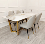 Lucien Gold Dining Table - Image 3